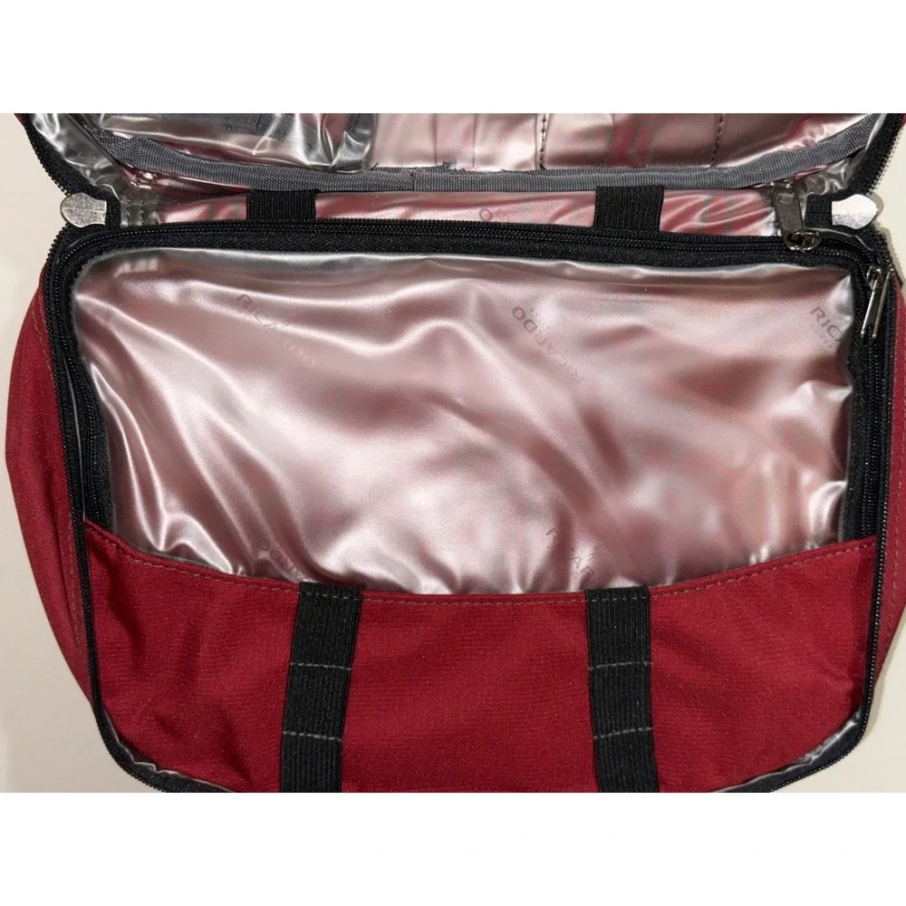 Ricardo Beverly Hills Red Travel Toiletry Bag Hanging Organizer Makeup Shaving